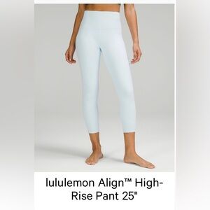Lululemon Size 4 Powder Blue Align 25”